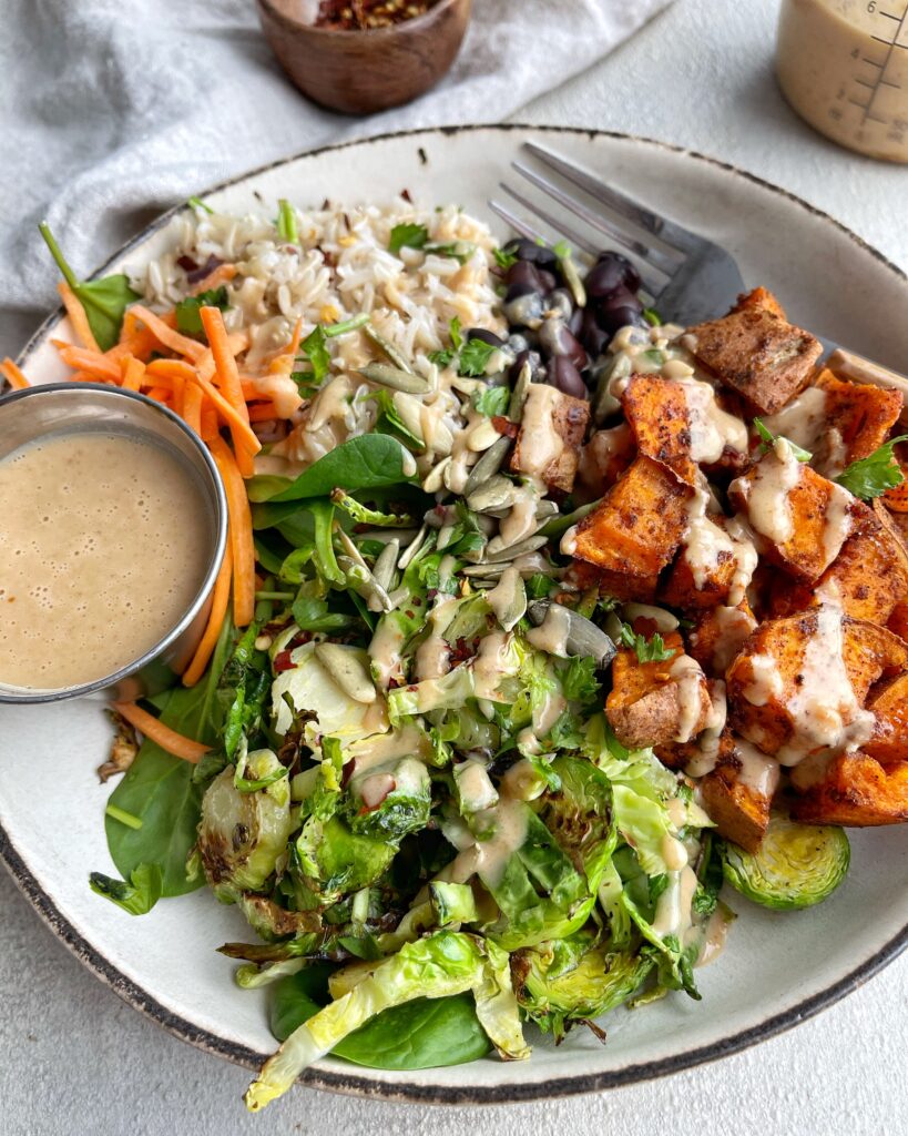 Buddha Bowl with Peanut Sauce - onebalancedlife.com