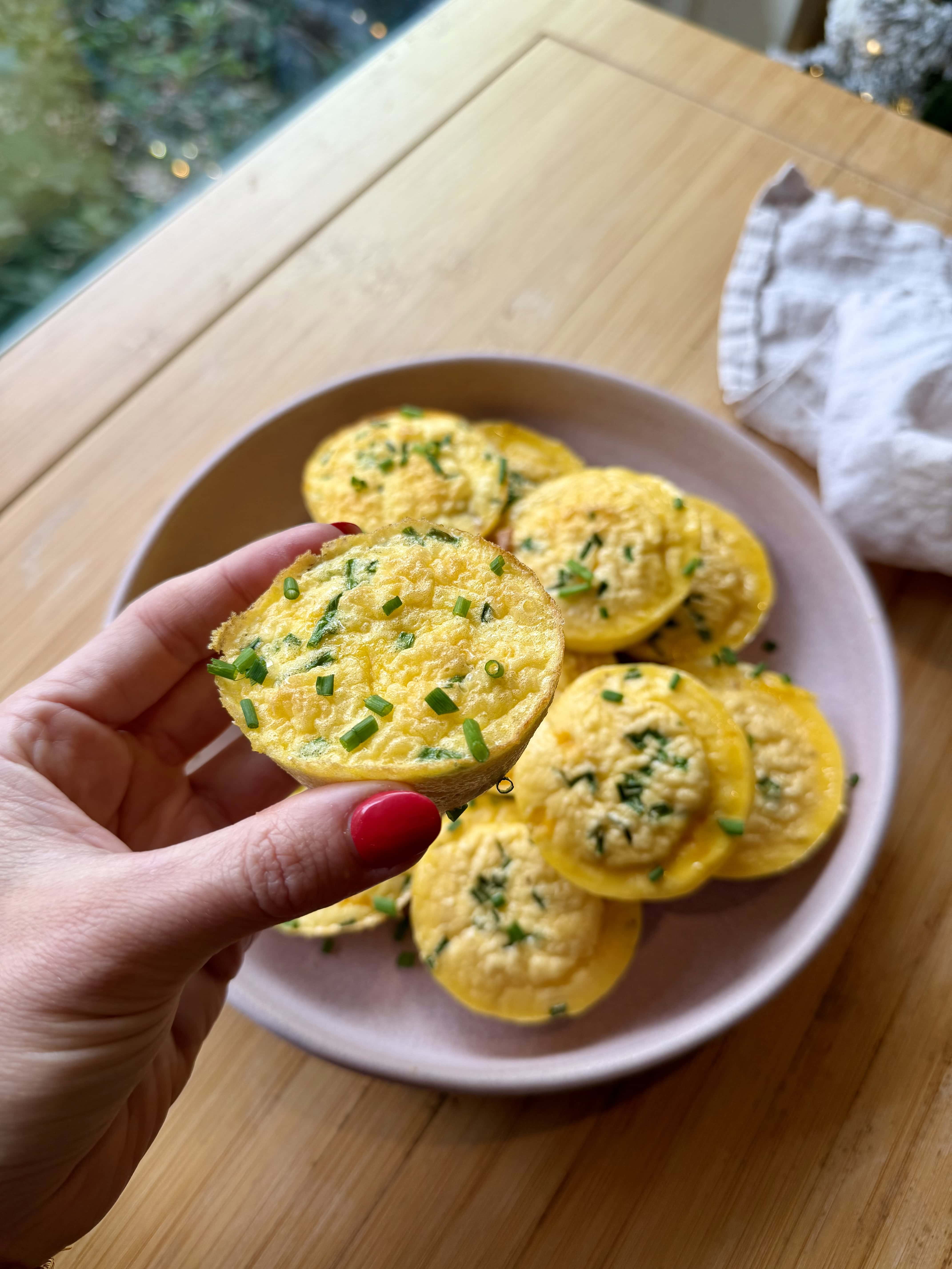 Ham & Cheddar Cottage Cheese Egg Bites