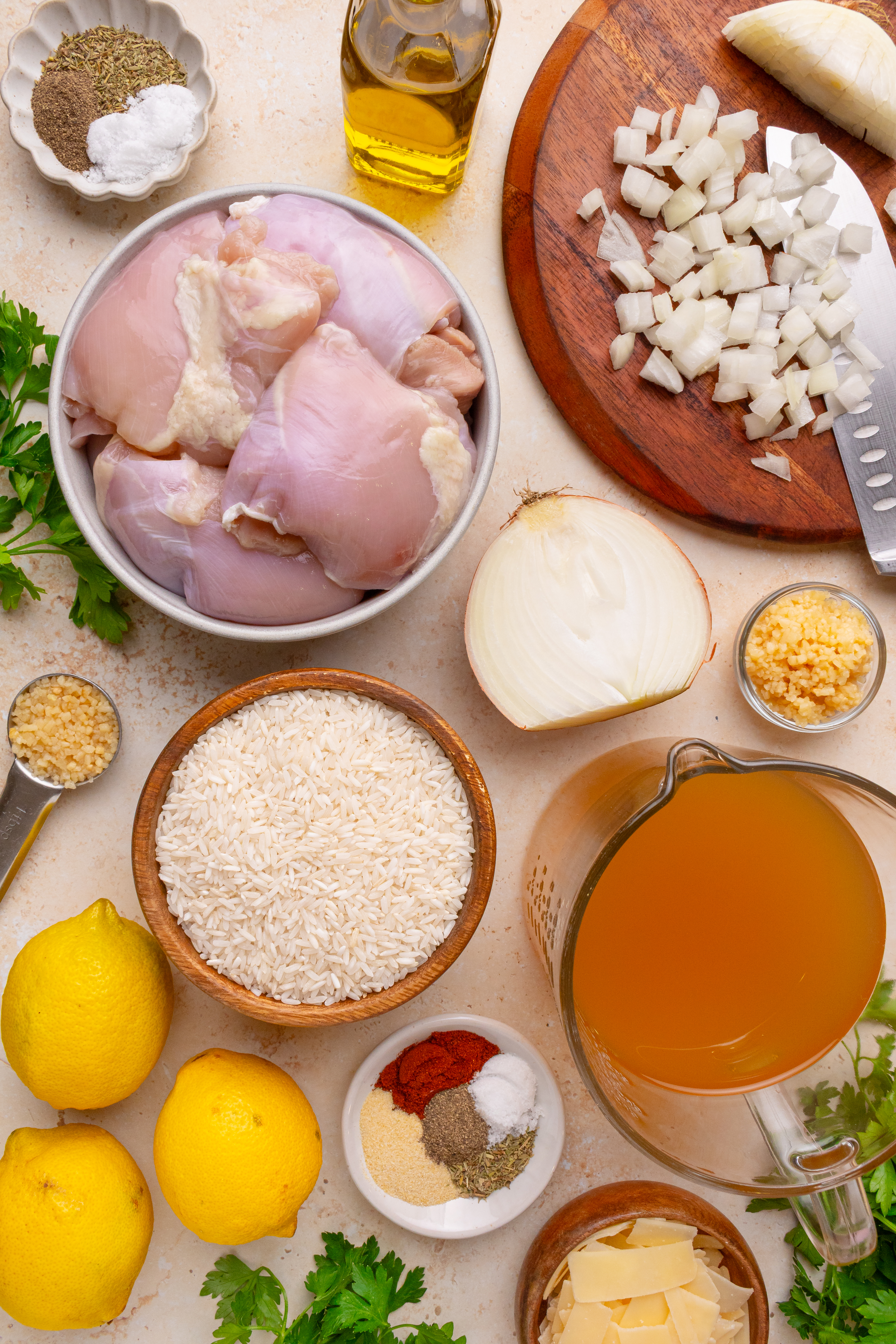 One Pan Lemon Chicken & Rice Bake Ingredients