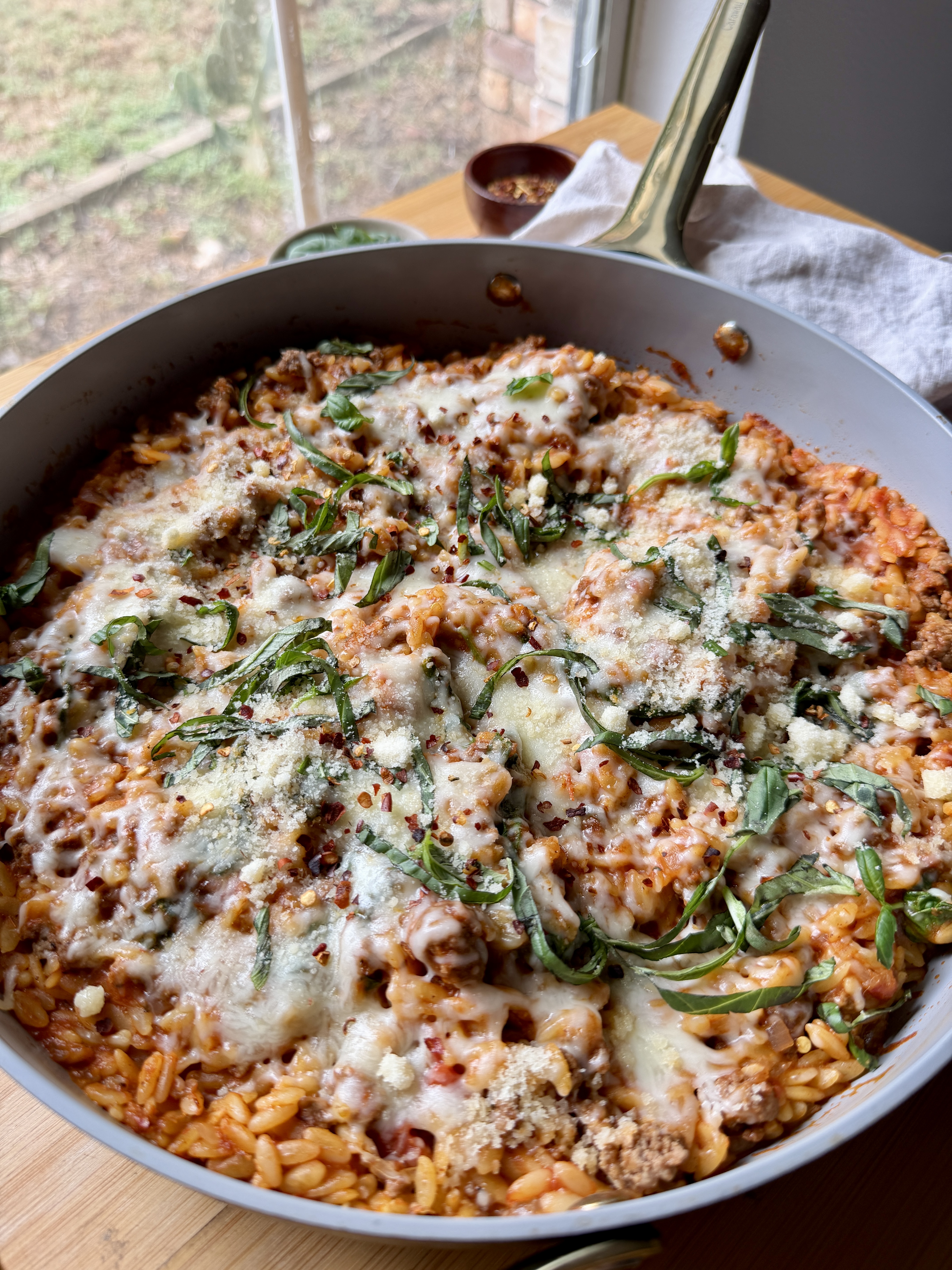 One Pan Ground Beef Orzo